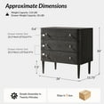 thumbnail image 5 of 26" Modern 3 Drawers End Table Curved Table with Charging Station for Living Room Charcoal, 5 of 5