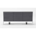 thumbnail image 3 of Modrest Fauna 3-Door Modern Stainless Steel & Wood Buffet in Elm Gray, 3 of 3