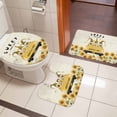 thumbnail image 5 of Summer Bathroom Rugs Set Sunflower Gnome Yellow Plaid Truck Vintage Non Slip Absorbent Soft Bath Mats 3 Piece Set with Bathroom Rug, U-Shaped Floor Mat, Toilet Seat Cover Small Size, 5 of 9