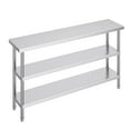 thumbnail image 2 of KFFKFF 14" x 60" Stainless Steel Work Table, Food Preparation Table with Adjustable Shelves, Robust Prepping Table Metal Workstation for Kitchen, Restaurant, Home, Hotel, 2 of 8
