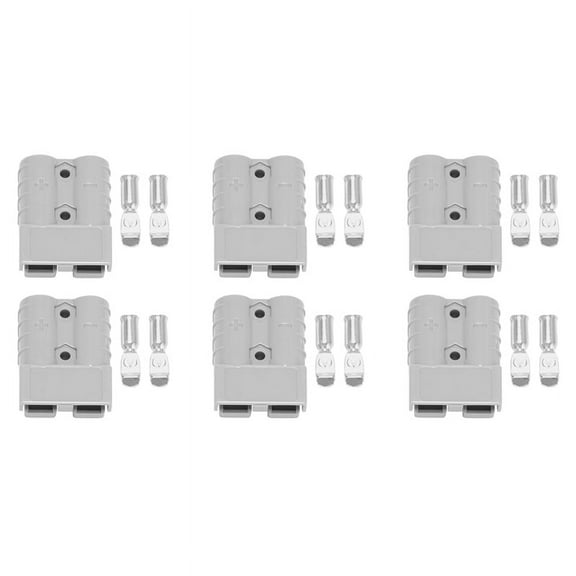 6X for Anderson Style Plug Connectors 50A 600V 6-12AWG for 6AWG Plated Solid Terminals Plugs Gray