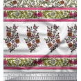 thumbnail image 2 of Soimoi Poly Georgette Fabric Stripe,Leaves & Floral Panel Print Fabric by The Yard 52 Inch Wide, 2 of 2