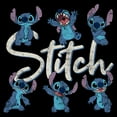 thumbnail image 2 of Girl's Lilo & Stitch Many Distressed Poses Graphic Cropped T-Shirt Black Large, 2 of 3