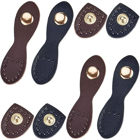 4 Sets 1 Box Leather Snap Buckles Button Closures Sew On Leather Tab Closures Buckles Fasteners Replacement Snap Toggle Cloak Clasp Fasteners Metal Coat Buckle Clips for Purse Wallet Bags Multi-color