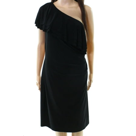 Lauren by Ralph Lauren Women's Ruffled Sheath Dress (10, Black)