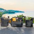 thumbnail image 3 of Costway 4 Pièces Patio Rotin Osier Conversation Meubles Ensemble Coussin Doux Chaises Table, 3 of 10