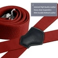 thumbnail image 2 of BIGLUFU Men's Suspenders, with Heavy Duty Clip Wide X-Back for Work Adjustable Suspenders （Red）, 2 of 8