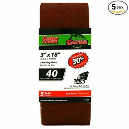 5-Pack 40-Grit 3-in W x 18-in L Sanding Belt Sandpaper, For use on wood, metal, fiberglass and painted surfaces By (Best Paint To Use On Fiberglass)