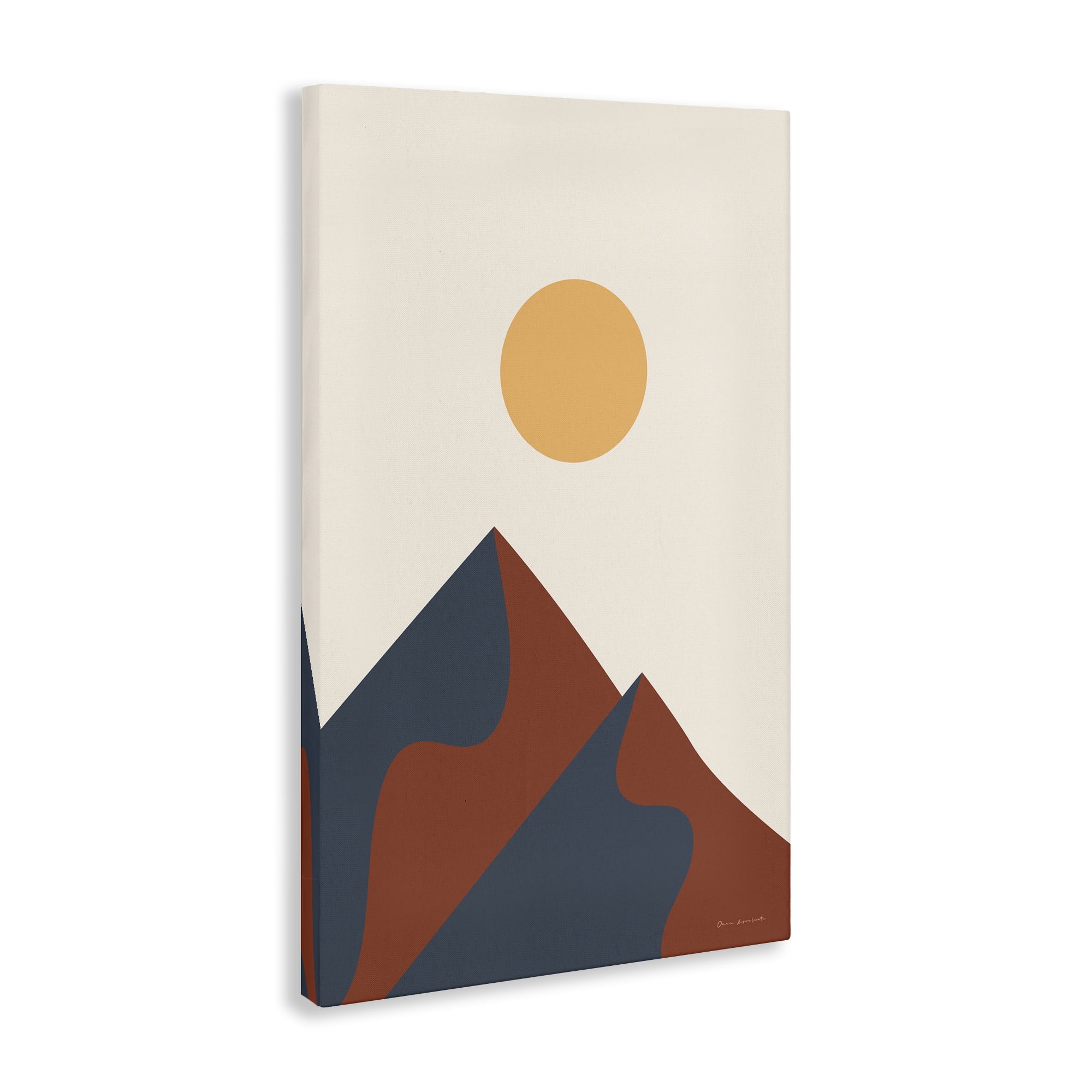 Stupell Industries Twin Mountain Peaks Landscape & Nature Painting Wrapped Canvas Art Print Wall Art, 20 x 30