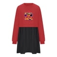 thumbnail image 4 of Pisexur Robes de Noël pour Femmes Mode Imprimé Noël Robes de Vacances Décontractées Col Rond Manches Longues Robe Fluide à Étages Mini Robe de Fête, 4 of 4