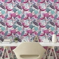 thumbnail image 2 of Ambesonne Exotic Peel & Stick Wallpaper for Home, Monstera Leaves Ethnic Bird, 13"x72", Magenta Cadet Blue Plum, 2 of 5