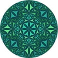 thumbnail image 1 of Ahgly Company Tapis d'Intérieur Rond Lavable en Machine Vert Sarcelle Moyen Transitionnel, 7 Pieds Rond, 1 of 7
