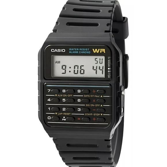 Reloj Casio Ca53 1z Unisex Calculadora Correa Resina Full Fondo Negro CA-53W-1Z