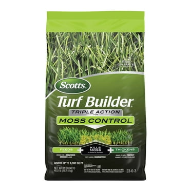 Scotts Turf Builder Triple Action for Moss Control, Moss Killer and Lawn Fertilizer, 40 lbs.