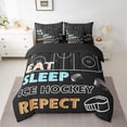 thumbnail image 2 of Erosebridal Vintage Ice Hockey Bedding Sets Twin with Comforter, Hockey Player Duvet Insert, Sports Lover Decor, Reversible 7pcs, 2 of 5