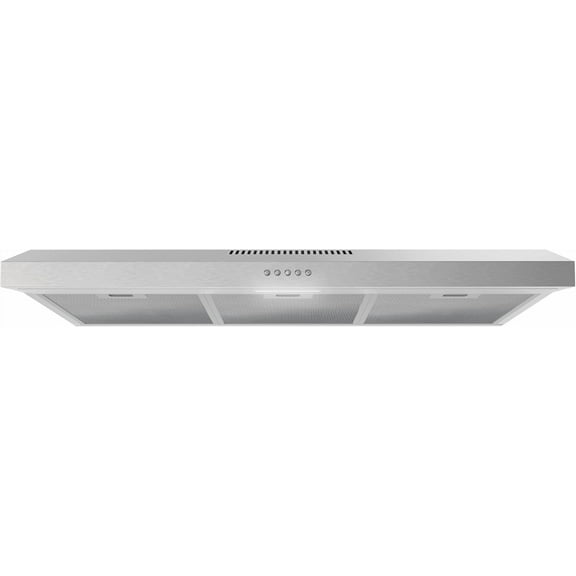 Streamline 36 in. Ferrara Ducted Undermount 80 CFM Range Hood in Brushed Stainless Steel with Mesh Filters, Push Button Control, LED Light