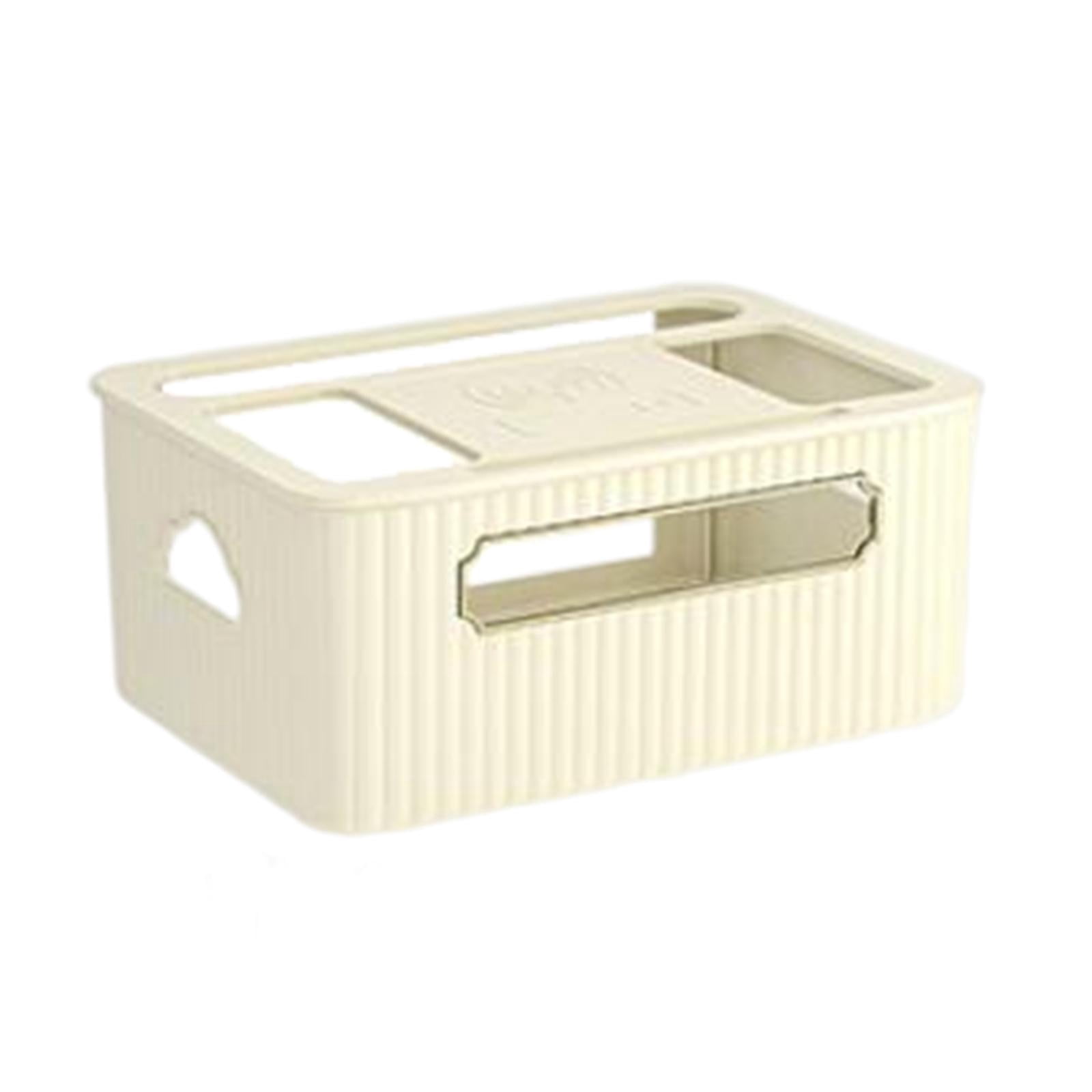 Fiocias Router Storage Box Cable Management Box Space Saving Wire Cable Storage Case for White Thicken