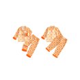 thumbnail image 2 of RUINIXCW Toddler Baby Girl Halloween Silk Stain Pajamas Set Kids Little Girl Fall Winter PJS Set Sleepwear Pumpkin Fuzzy Trim Long Sleeve Button Down Shirt and Pants Set Loungewear Homewear, 2 of 8