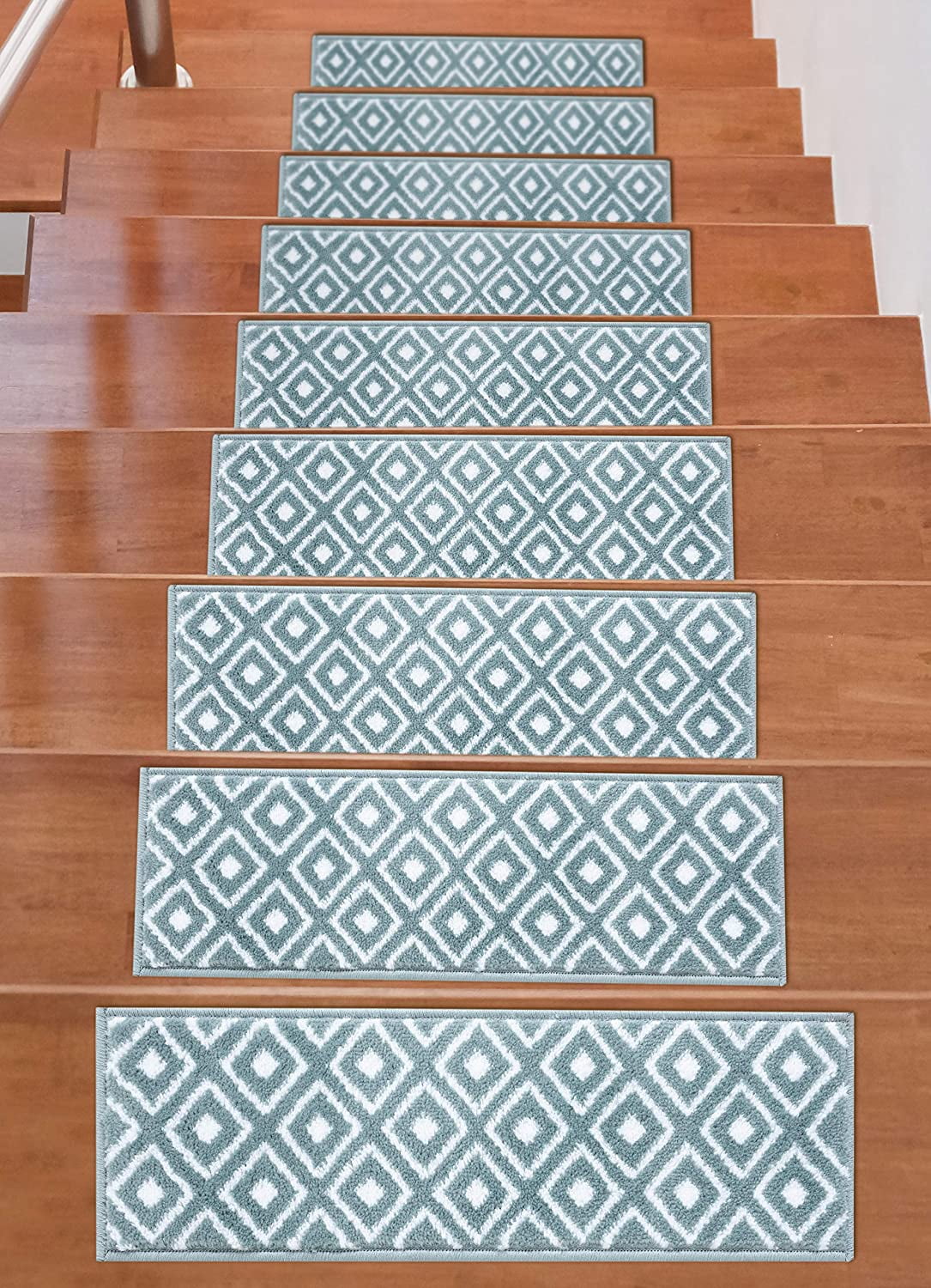 Details about   8"X32" Stair Treads Carpet Non Slip Indoor Set Of 13 Gray Carpet Stair Runner 