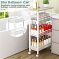 thumbnail image 3 of Carrito de almacenamiento Vivihomety Utility con tapa de madera enrollada de 4 niveles, 3 of 8