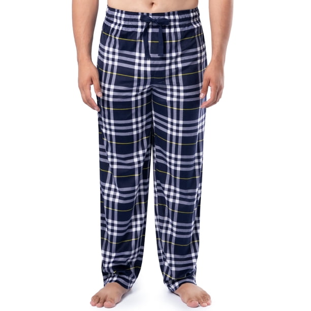 Pantalón de Pijama de Forro Polar Sedoso para Hombre IZOD a Cuadros Azul Marino Talla Grande
