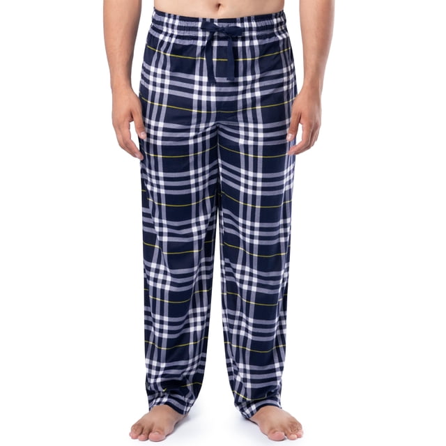 Pantalón de Pijama de Forro Polar Sedoso para Hombre IZOD a Cuadros Azul Marino Talla Grande