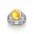 thumbnail image 2 of Shree Jewelrs Original Certified Natural Yellow Sapphire (Pukhraj) Ring - 11.00 Carat Certified Handcrafted Ring Jupiter Ring, PANCHDHATU Silver Plated Ring for Men and Women, 2 of 5