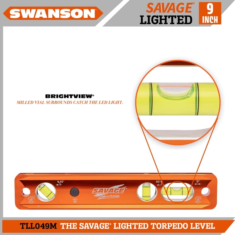 Swanson Savage 9" Lighted Magnetic Torpedo Level photo 5