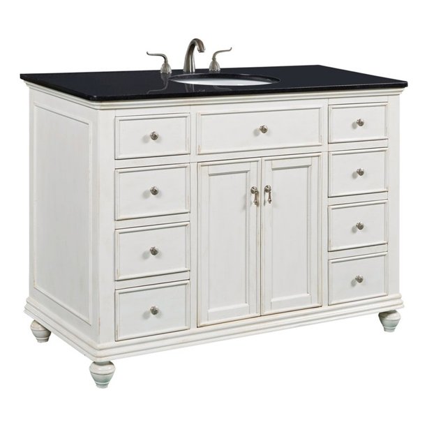 Elegant Decor Otto 48" Wood Single Bathroom Vanity in Antique White