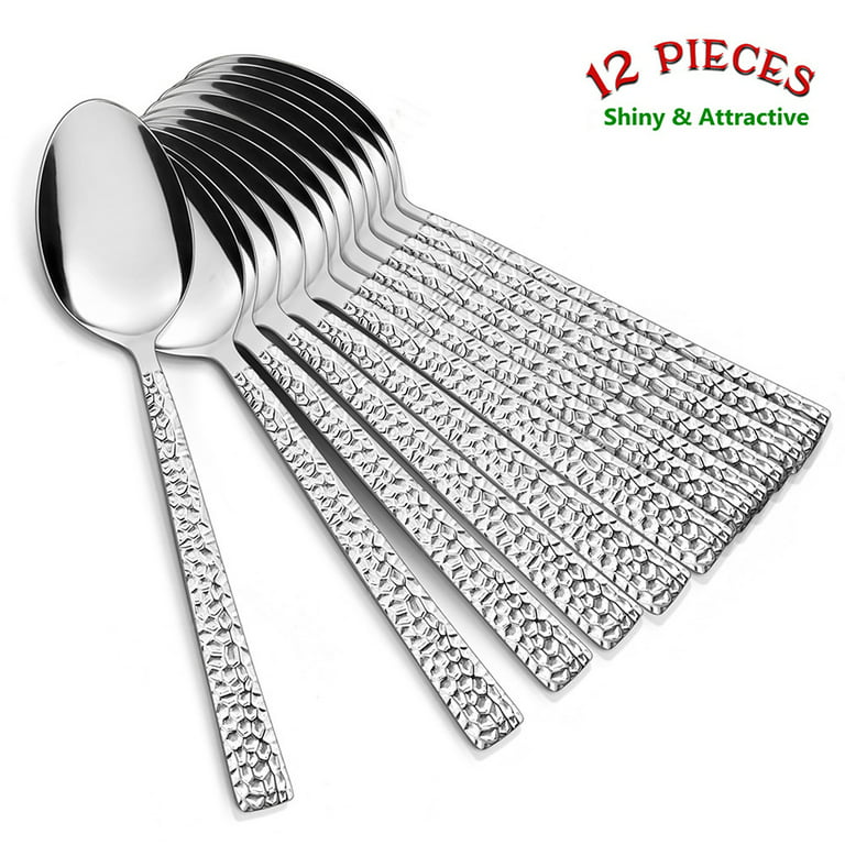 12 Piece Tablespoons Stainless Steel Extra Large Modern Dinner Spoons Set