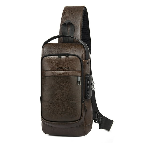 Cbcbtwo Men's Small Sling Bag Crossbody Chest Shoulder Water T Sling Bag One Strap Travel Bag with Earphone Hole