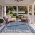 thumbnail image 3 of Safavieh Courtyard Daniel Oriental Indoor/Outdoor Area Rug, Blue/Natural, 9' x 12', 3 of 12