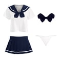 thumbnail image 2 of Gibobby Sujetador De Encaje Para Mujer Conjunto de Lencería Sexy para Mujer Ropa Interior de Encaje Interior con Cuello V Ropa de Dormir(Marina, G), 2 of 5
