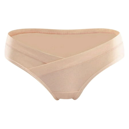 Bigersell Thong Panties Clearance Seamless Cotton Underwear Women Bikini Panty Style P-1742 Polyester Bikini Panties Seamless Underwear Ladies Thong Briefs High Waist Women s Panties Beige L