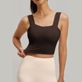 thumbnail image 6 of Iugvhana Womens Seamless Sports Bra Wide Strap Breathable Anti-Sagging Yoga Bra with Built-in Pads Push-Up Gym Workout Cami Tank Tops Coffee M, 6 of 6