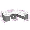 thumbnail image 2 of vidaXL 12 Piece Patio Sofa Set with Cushions Brown Poly Rattan, 2 of 4