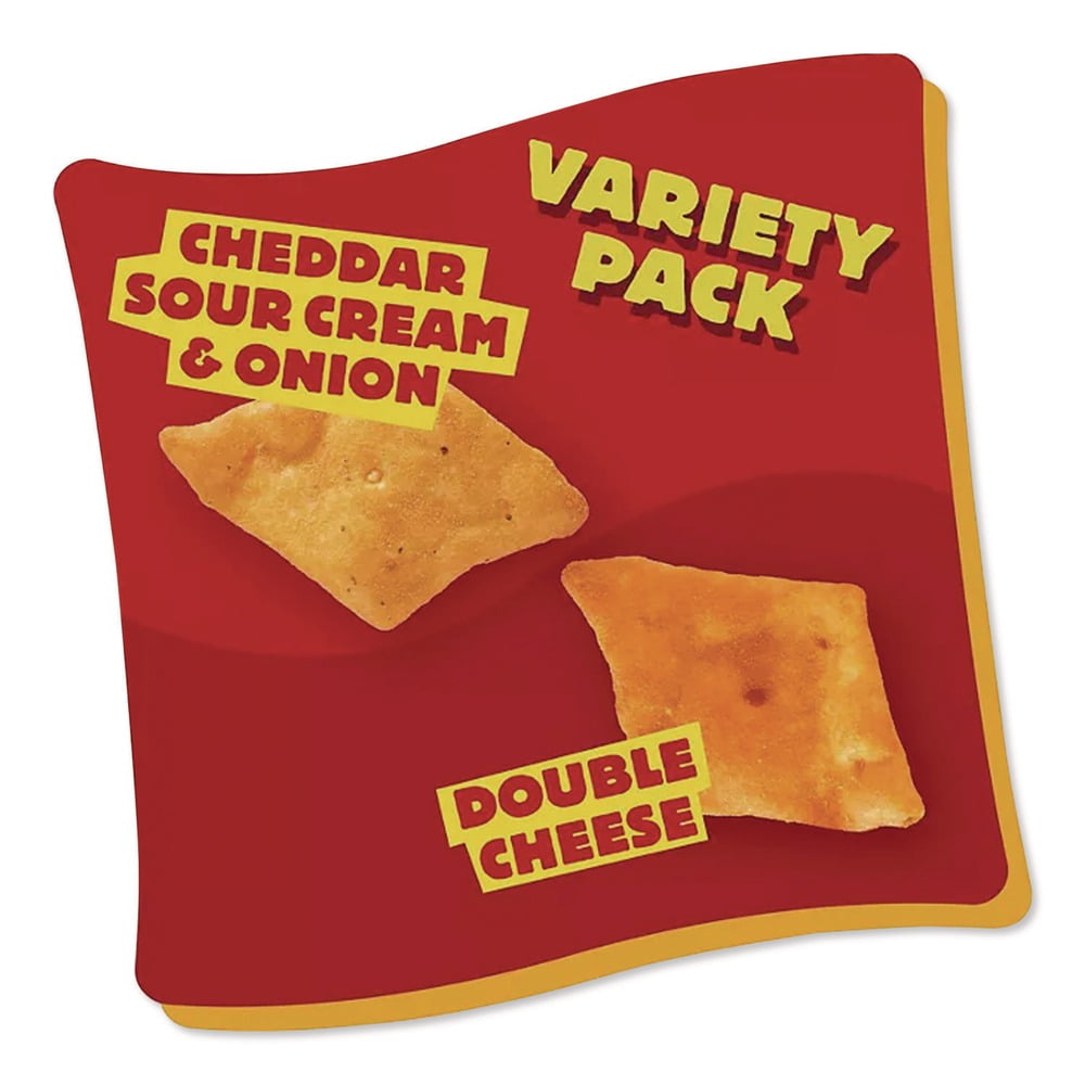 Cheez-It 2410011500 Snap'd 0.75 oz. Bag Crackers Variety Pack - Cheddar Sour Cream and Onion/Double Cheese (42/Carton)