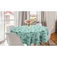 thumbnail image 1 of Botanical Round Tablecloth, Mint Leaves Spicy Herbs Cooking Ingredients Forest Garden Aroma Cocktail Doodle, Circle Table Cloth Cover for Dining Room Kitchen Decor, 60", Sea Green, by Ambesonne, 1 of 1