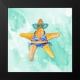thumbnail image 2 of Loreth, Lanie 12x12 Black Modern Framed Museum Art Print Titled - Blue Bikini Starfish on Watercolor, 2 of 5