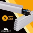 thumbnail image 2 of Simple Cord 5-Pack 16-Inch J Channel Cable Management Kit for Desk (White), 2 of 9