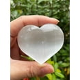thumbnail image 3 of Selenite Gemstone Hearts, Polished Selenite Puffy Hearts, Selenite Palm Stone, Selenite Heart (2 Hearts）, 3 of 9