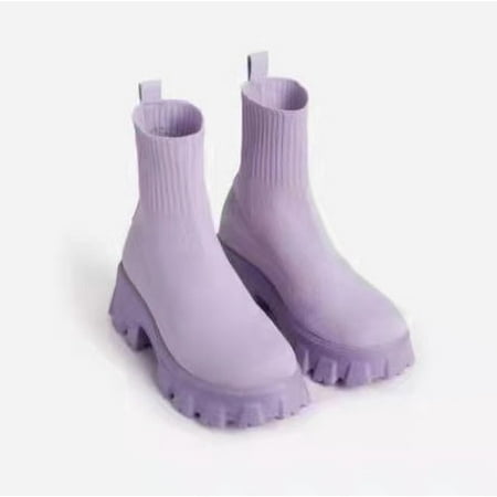 

Women Stockings Lolita Ankle Fashion Rubber Rock Shoes Woman Boots Socks Heels Luxury Designer Clogs Platform Round Toe Boots