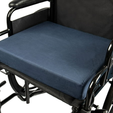 DMI Seat Cushion for Wheelchairs, Mobility Scooters, Office and Kitchen Chairs or Car Seats to Add Support and Comfort while Reducing Pressure and Stress on Back, 3 inches thick, 16 x 18, Navy (Best Wheelchair Cushion For Preventing Pressure Sores)