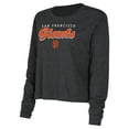 thumbnail image 2 of Women's Concepts Sport  Black San Francisco Giants Meter Knit Long Sleeve T-Shirt & Shorts Set, 2 of 3