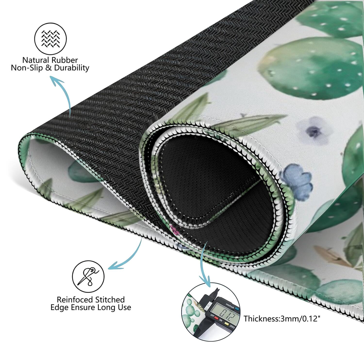 31.5 Inch Plants Inspired Table Mat Constructed from Rubber with Anti-Slip Properties and Noise Reducing Qualities for Mahjong Card Games Board Games Family Gatherings