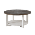 COZAYH 32Dx32Wx19.5H in Round Wood Farmhouse Coffee Table with Storage ...