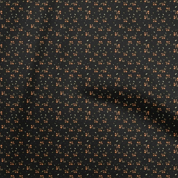 oneOone Cotton Jersey Black Fabric Asian Japanese Floral Quilting Supplies Print Sewing Fabric By The Yard 58 Inch Wide
