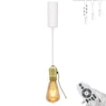 thumbnail image 1 of FSLiving Adjustable Height H Type Track Lighting with E26 DIY Pull Chain Brass Lamp Socket,Remote Control Lamp with Smart Edison Bulbs,2200K-6500K,Timer for Sloped Ceiling, Customizable - 1 Light, 1 of 9