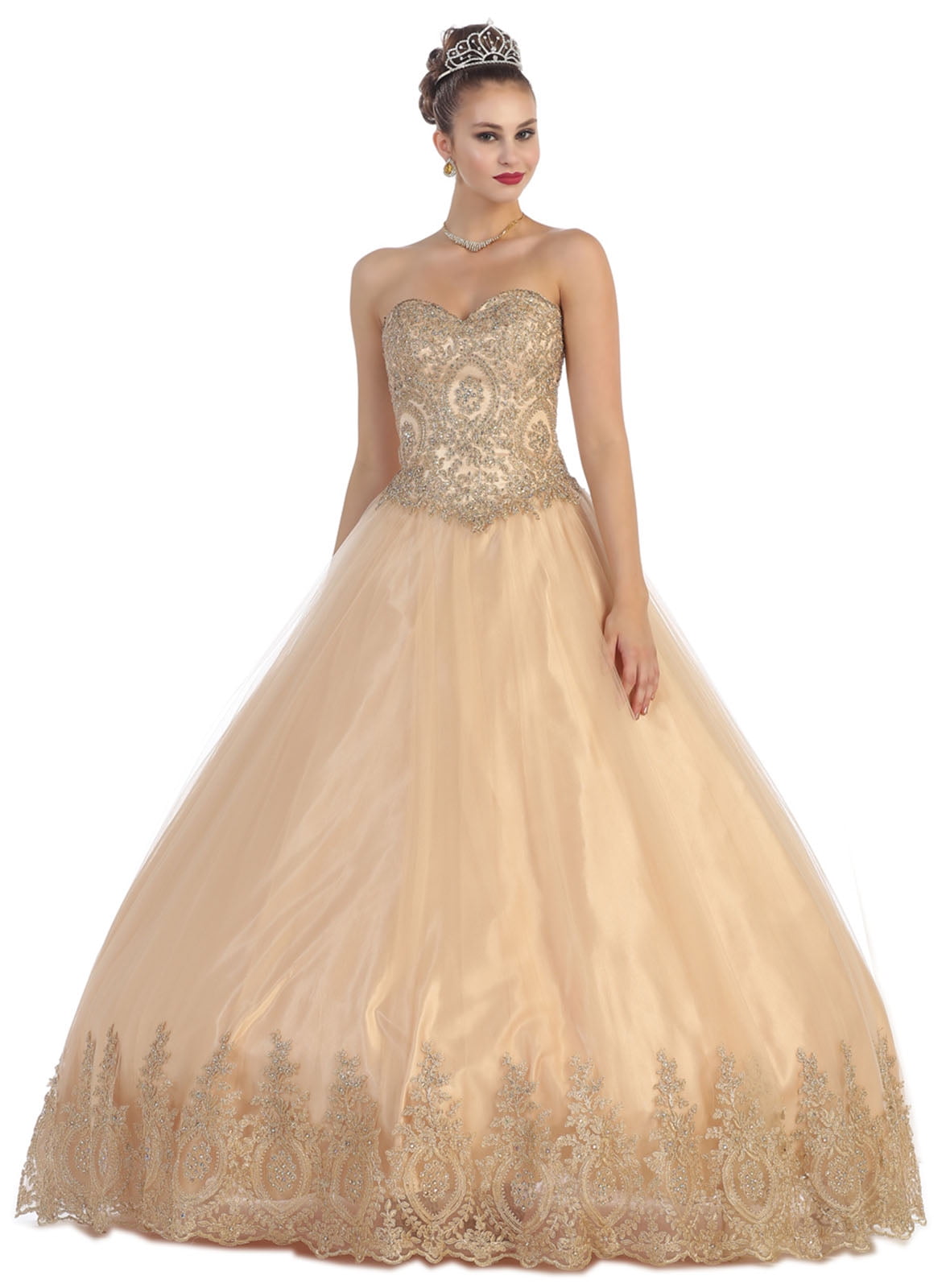 Strapless Designer Quinceanera Ball Gown