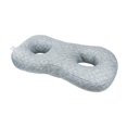 thumbnail image 1 of Protector de almohada con orificio para la oreja con 2 orificios, almohada de soporte suave para tapones para los oídos, Cuadrícula gris, 1 of 9